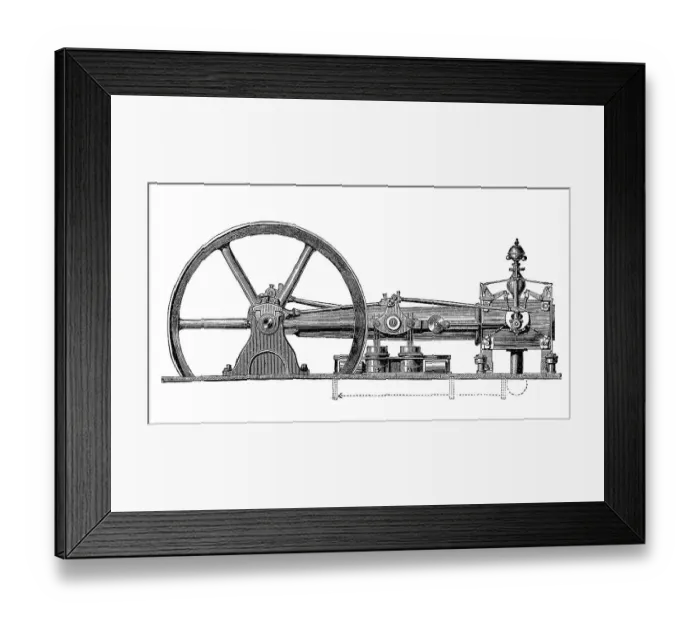 Framed Print : 19th century steam engines, Corliss steam engine