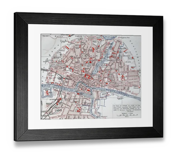 Framed Print : Stadtplan, city map from the year 1892: Koenigsberg Framed Print : Stadtplan, city map from the year 1892: Koenigsberg