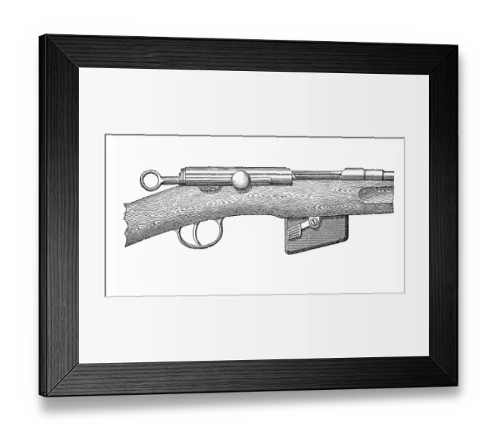Framed Print : Handguns 1895: Swiss rifle M89 Framed Print : Handguns 1895: Swiss rifle M89