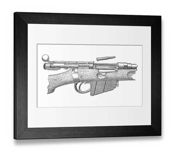 Framed Print : Small arms 1895: English rifle M89