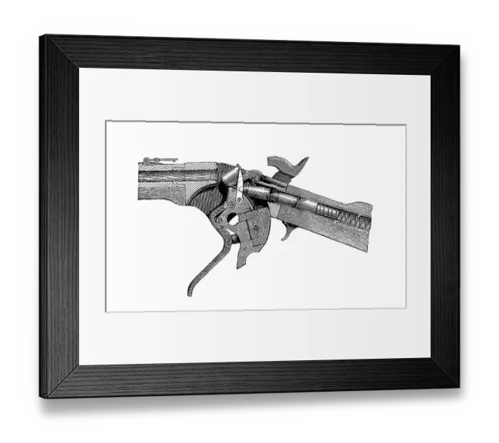 Framed Print : Handguns 1895: American Spencer rifle