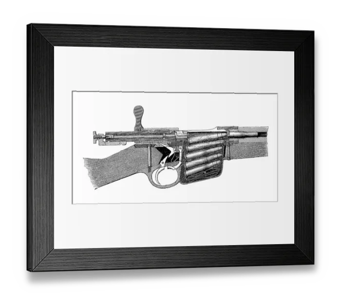 Framed Print : Handguns 1895: American Lee rifle M79