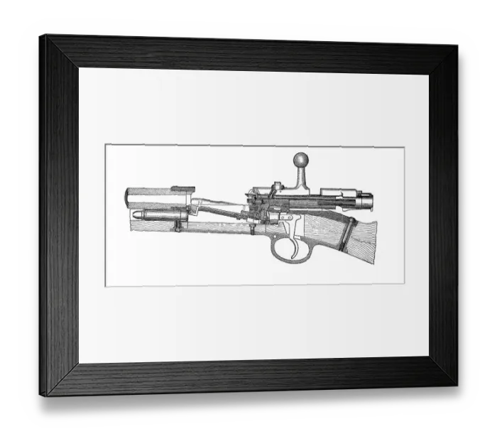 Framed Print : Small arms 1895: German infantry rifle 71 Framed Print : Small arms 1895: German infantry rifle 71