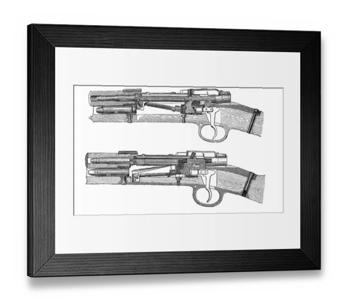 Framed Print : Small arms 1895: German infantry rifle 71