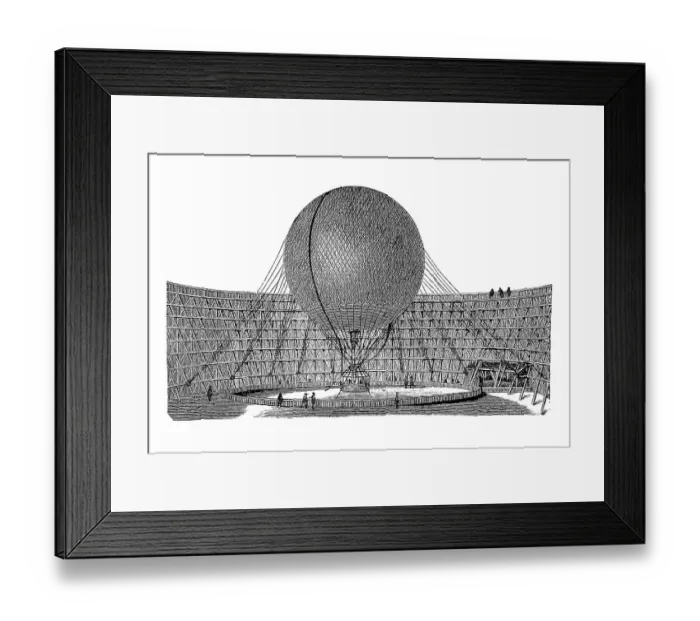 Framed Print : Aviation: the balloon by Henri Giffard