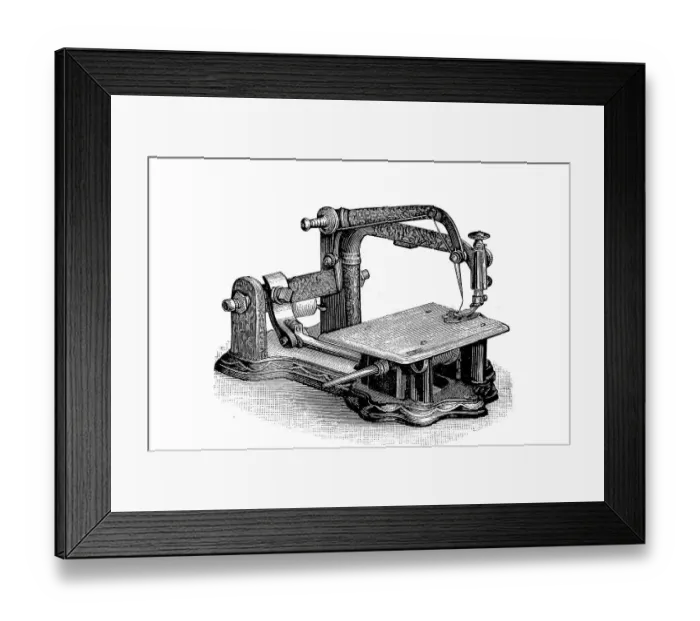 Framed Print : Sewing machine 1890: A machine from 1880 by the Wheeler and Wilson company