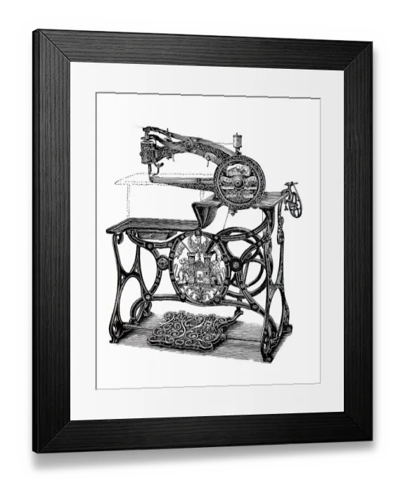 Framed Print : Sewing machine 1890: Wheeler & Wilson for tailors Framed Print : Sewing machine 1890: Wheeler & Wilson for tailors