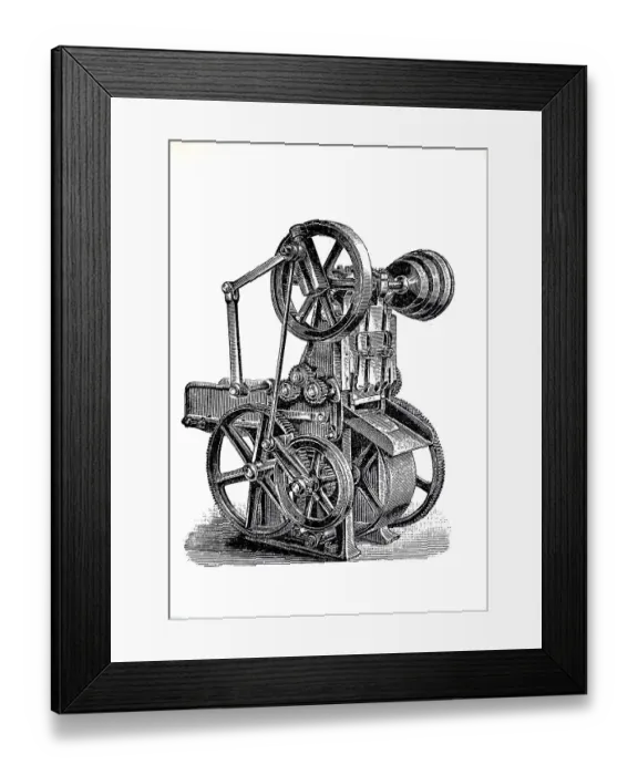 Framed Print : Tobacco processing machines 1890: Cutting machine Framed Print : Tobacco processing machines 1890: Cutting machine