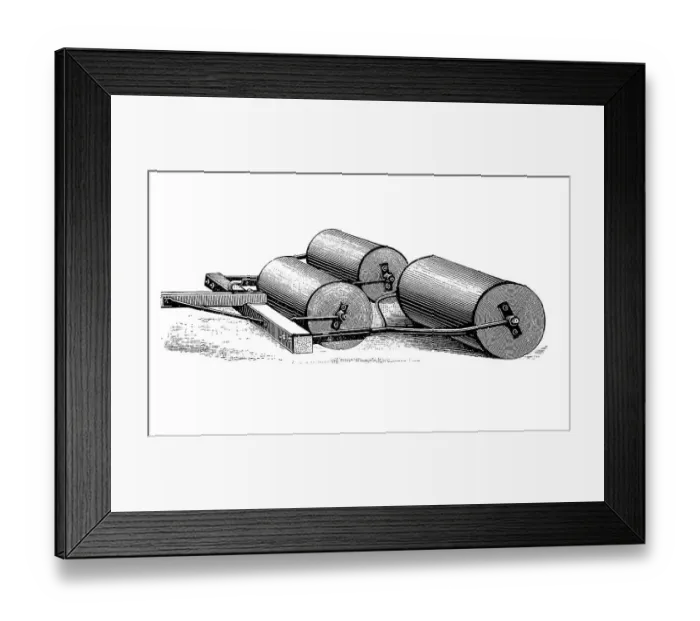 Framed Print : Agricultural implements and machines 1890: Three-part smooth roller