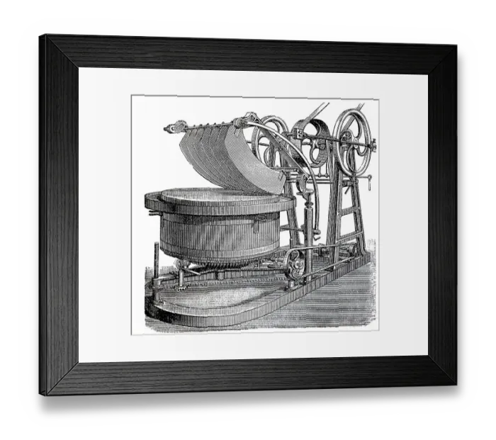 Framed Print : Meat processing equipment 1894: Meat chopper