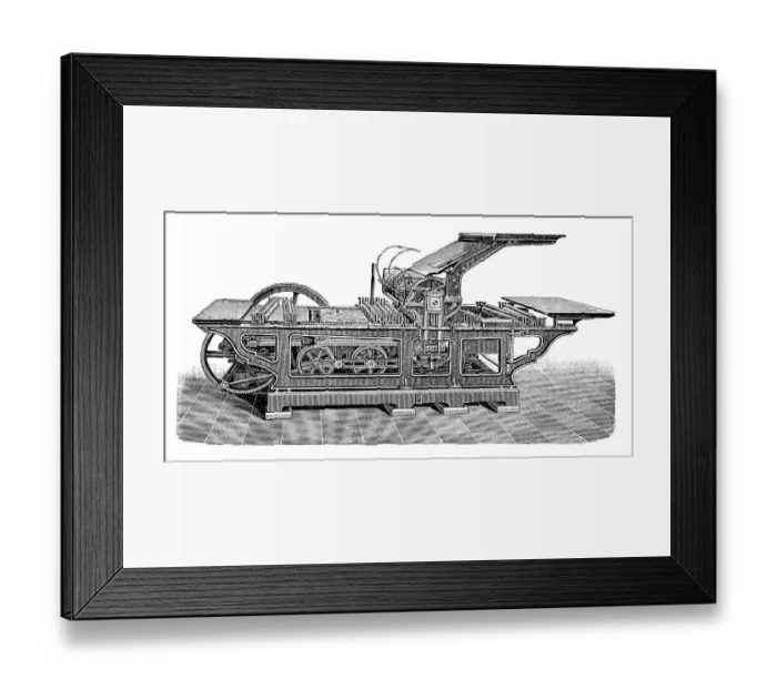 Framed Print : Collotype press, by Schmiers, Werner & Stein