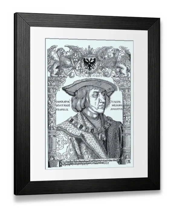 Framed Print : Portrait of Emperor Maximilian I painted after Albrecht Duerer