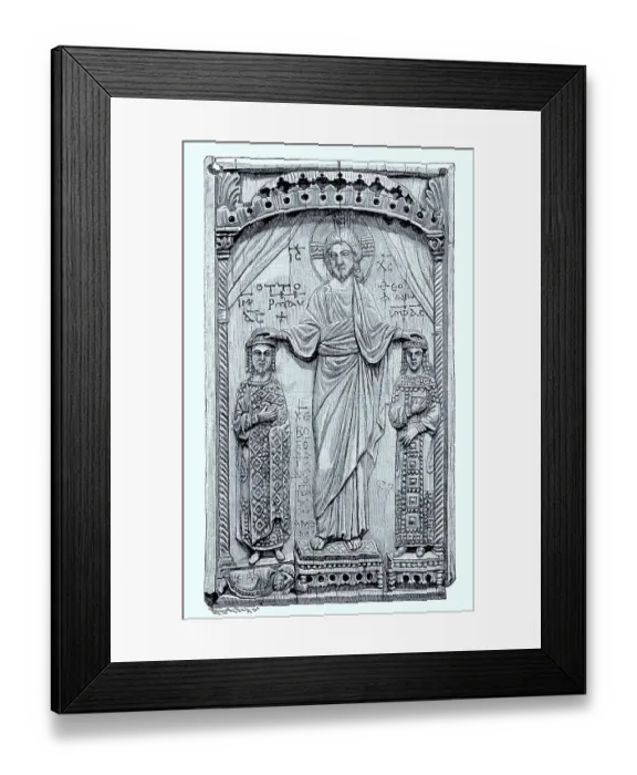 Framed Print : Otto II and his wife Theophano being blessed by Christ Framed Print : Otto II and his wife Theophano being blessed by Christ