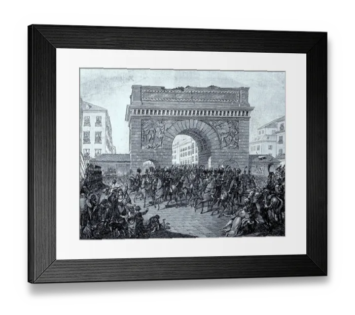 Framed Print : Entry of the allied monarchs into Paris on 31 silver hake (1814)