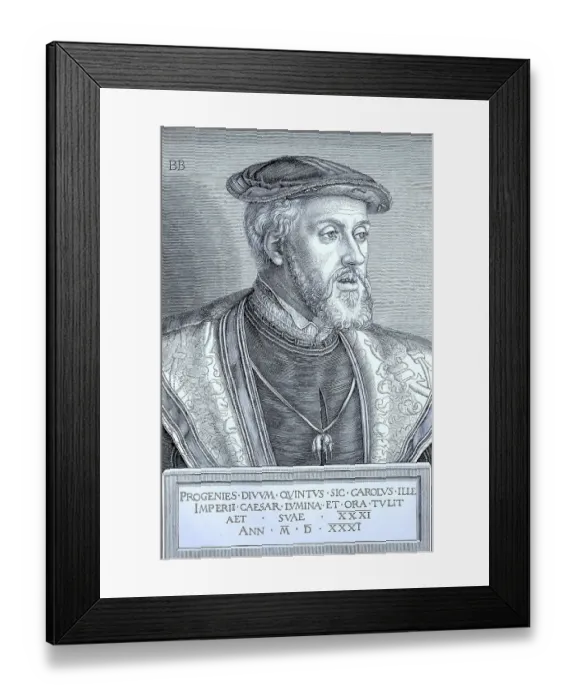 Framed Print : Portrait of Emperor Charles V at the age of 31 Framed Print : Portrait of Emperor Charles V at the age of 31