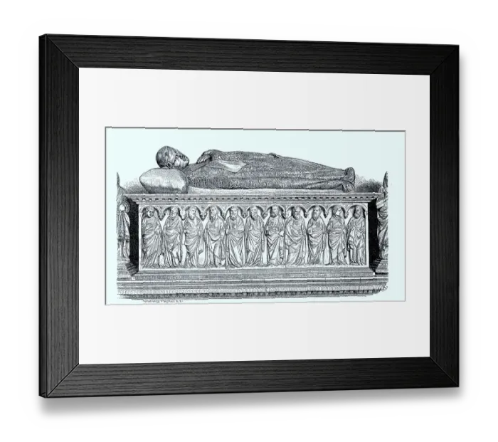 Framed Print : The marble sarcophagus from the VII century Framed Print : The marble sarcophagus from the VII century