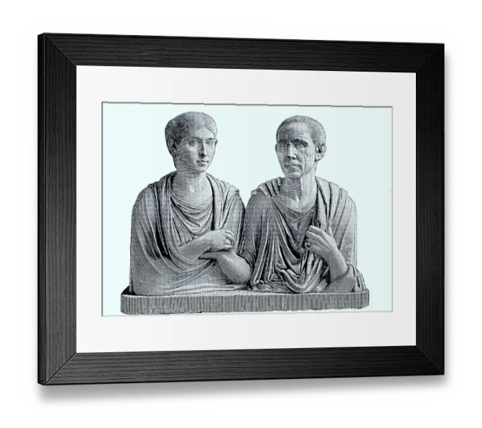 Framed Print : Depiction of an ancient Roman couple Framed Print : Depiction of an ancient Roman couple