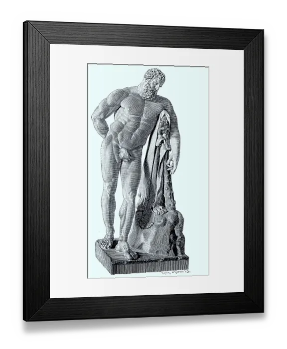 Framed Print : Heracles, was a divine hero in Greek mythology