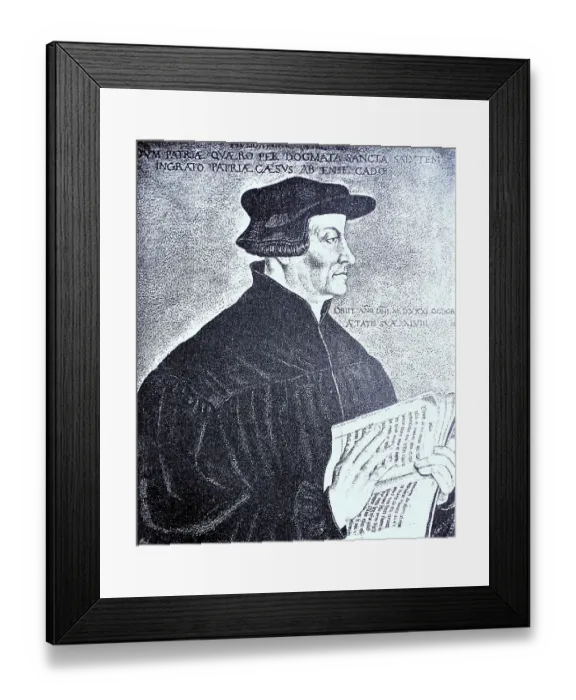 Framed Print : Huldrych Zwingli or Ulrich Zwingli
