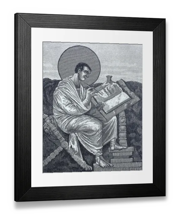 Framed Print : Figure, apostle figure from the Gospel of Charlemagne Framed Print : Figure, apostle figure from the Gospel of Charlemagne
