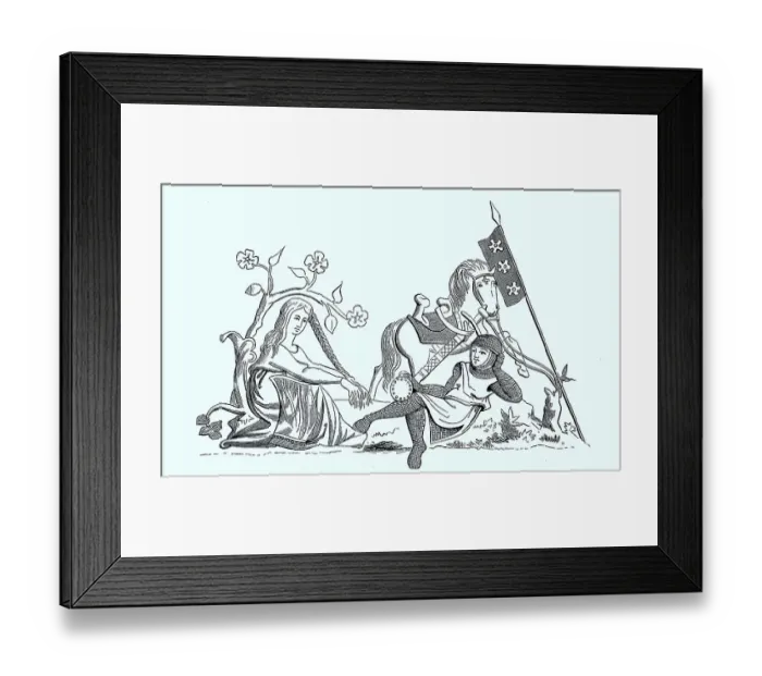 Framed Print : Beautiful young woman in knightly garb