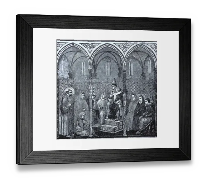 Framed Print : Francis of Assisi preaching to Pope Honorius III