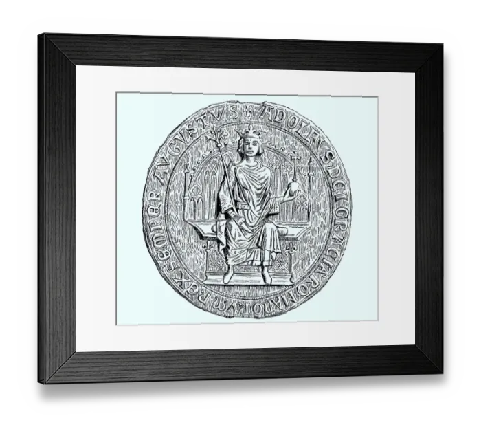 Framed Print : The seal of Adolf of Nassau in the City Archives of Frankfurt a