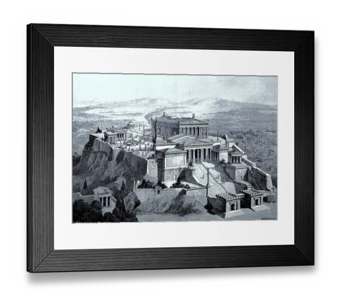 Framed Print : A reconstruction of the Acropolis of Athens