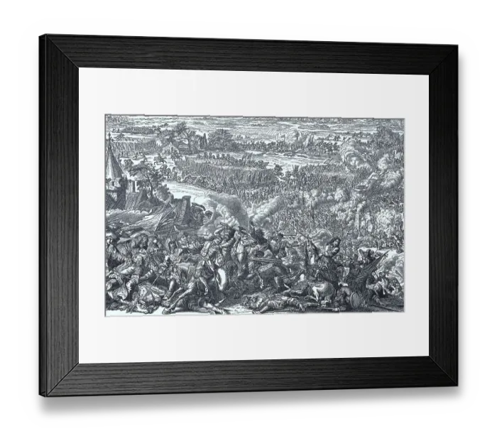 Framed Print : Battle of Seneffe 1674 between French troops on one side and imperial units