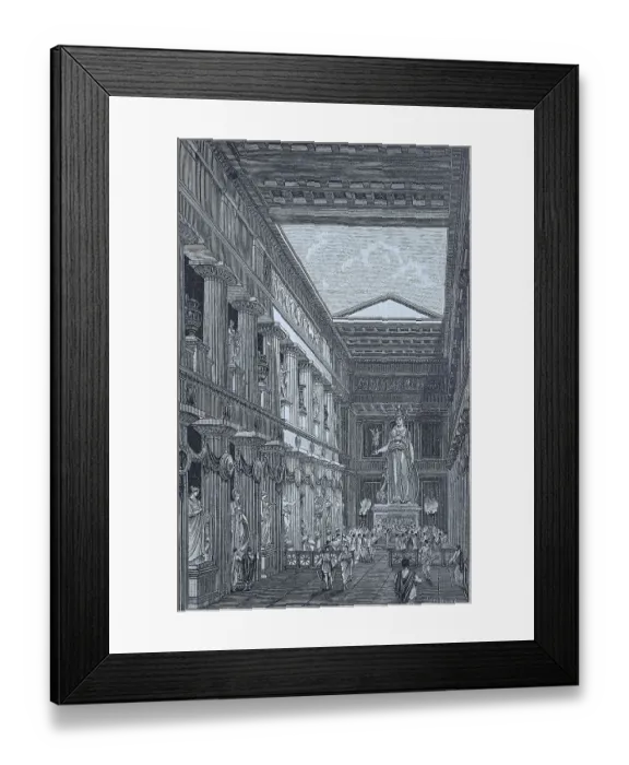 Framed Print : The statue of Athena Parthenos by Pheidias in the Cella of the Parthenon