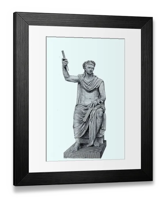 Framed Print : The ancient marble statue of Tiberius in the Vatican Museum in Rome Framed Print : The ancient marble statue of Tiberius in the Vatican Museum in Rome