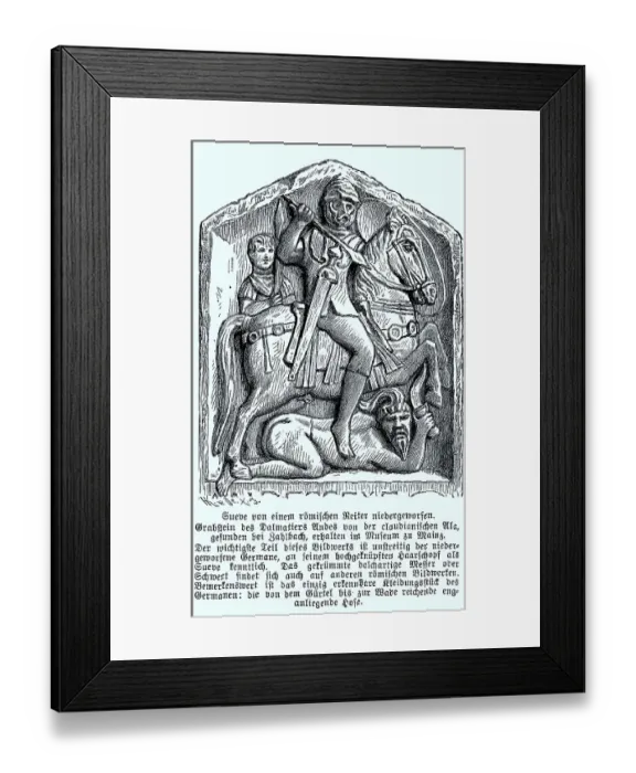 Framed Print : Tombstone of the Dalmatian Andes of the Claudian Ala in the Museum of Mainz