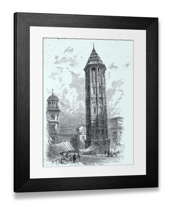 Framed Print : Torre Nueva in Zaragoza, Zaragoza