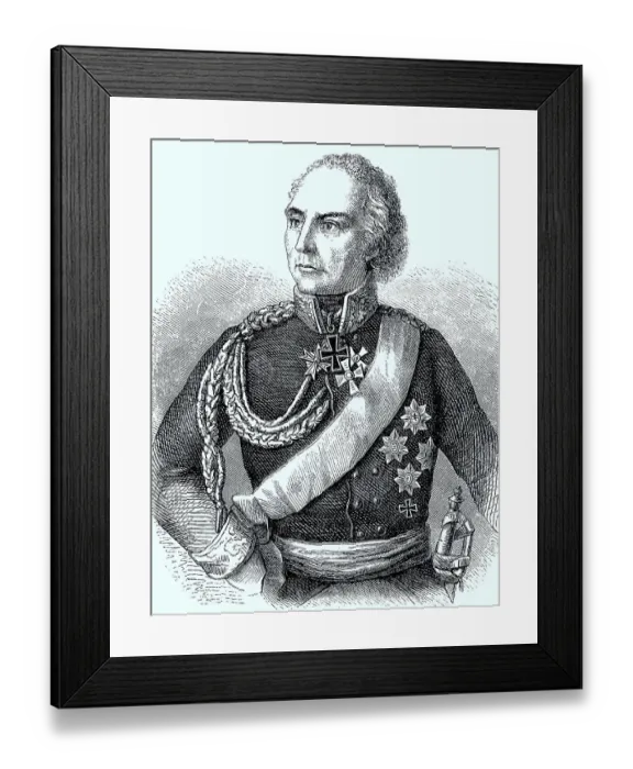 Framed Print : Johann David Ludwig von Yorck, silver hake (1814) Count Yorck von Wartenburg
