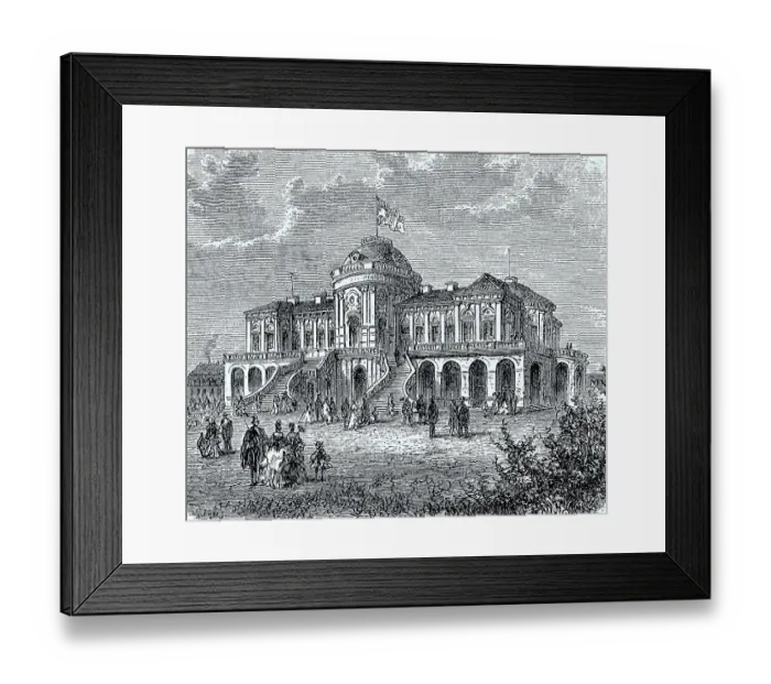 Framed Print : The Solitude Palace near Stuttgart in 1878