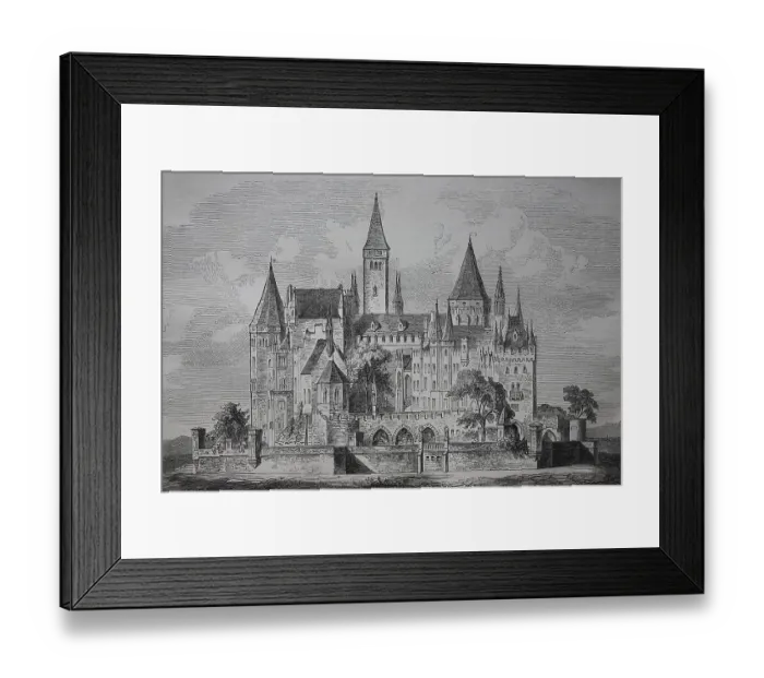 Framed Print : Hohenzollern Castle in the Principality of Hohenzollern-Hechingen Framed Print : Hohenzollern Castle in the Principality of Hohenzollern-Hechingen