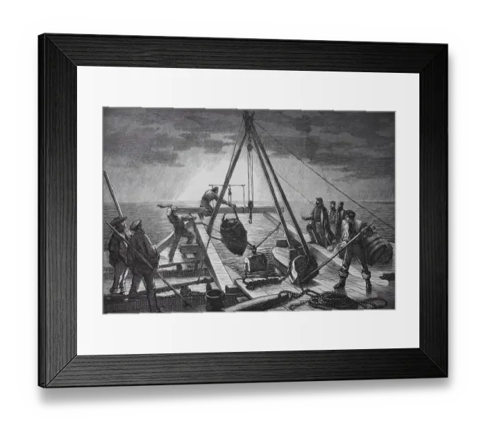 Framed Print : A torpedo is brought into position near Villau