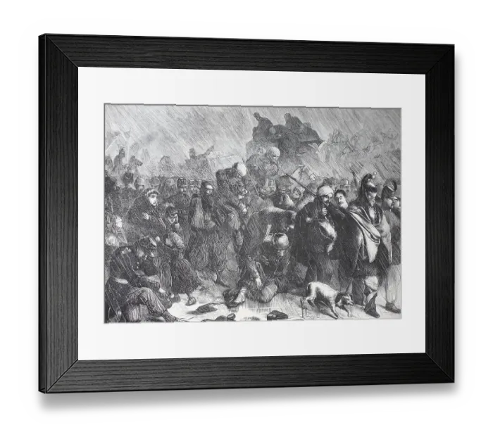 Framed Print : Part of the French Loire Army in retreat after the Battle of Orleans