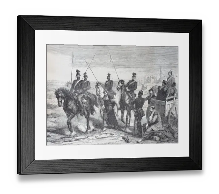 Framed Print : Capture of a French spy near Metz on 23 August 1870