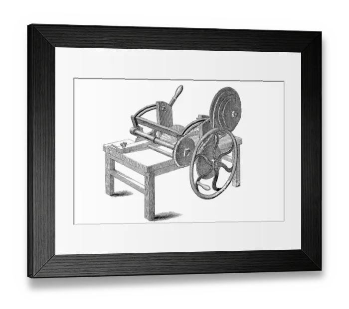 Framed Print : Circular saw for manual operation for workshops without water or steam Framed Print : Circular saw for manual operation for workshops without water or steam