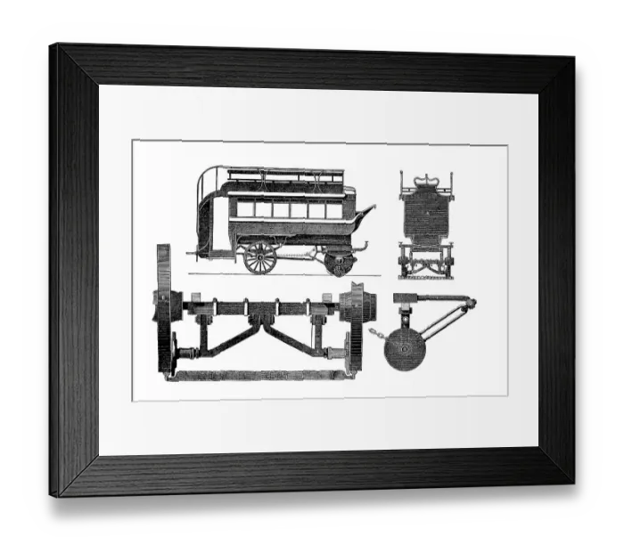 Framed Print : Various views of a border wagon