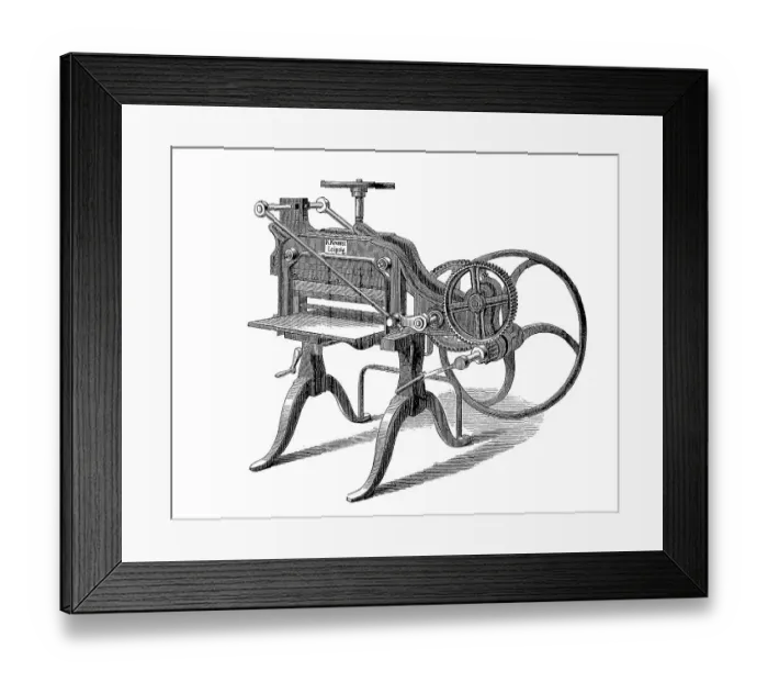 Framed Print : Revised and improved version of the paper cutter by K
