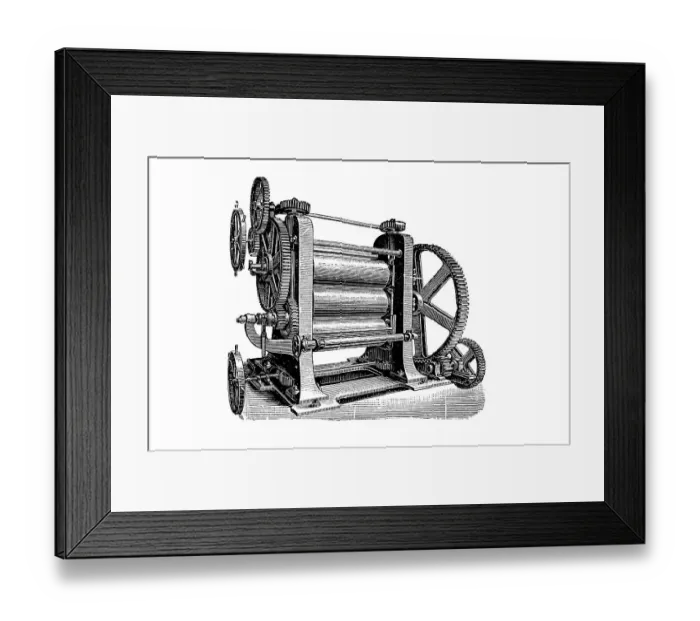Framed Print : A machine for the production of rubber hoses and mats Framed Print : A machine for the production of rubber hoses and mats