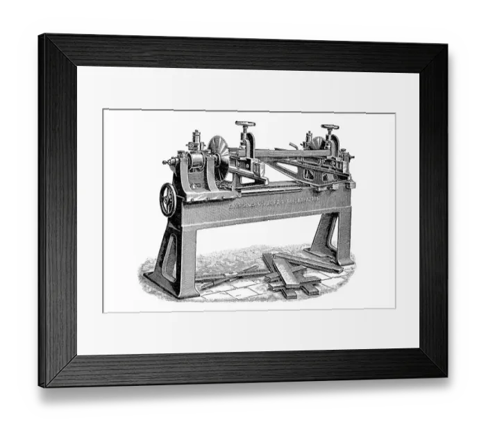 Framed Print : Wood industry, industrial product of the year 1880