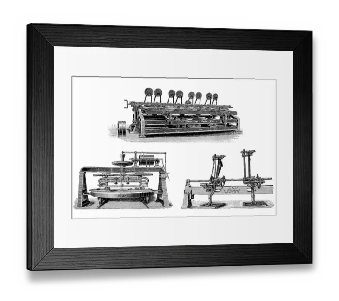 Framed Print : Glass grinding machines by Emil Offenbacher Framed Print : Glass grinding machines by Emil Offenbacher
