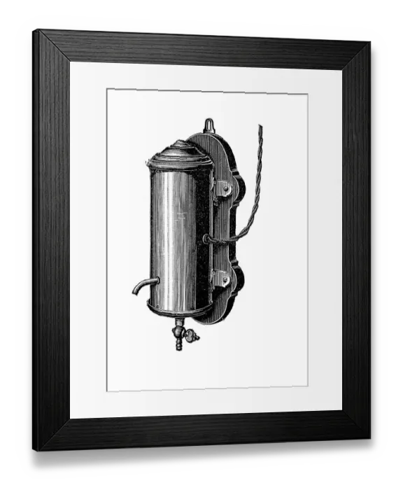 Framed Print : Water heater, Electric apparatus for heating water of the public electricity company Framed Print : Water heater, Electric apparatus for heating water of the public electricity company