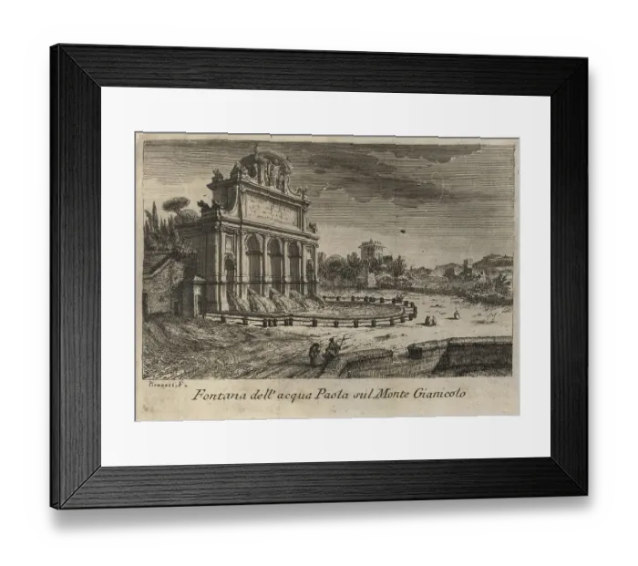 Framed Print : Fontana dell aqua Paota sul Monte Gianicolo