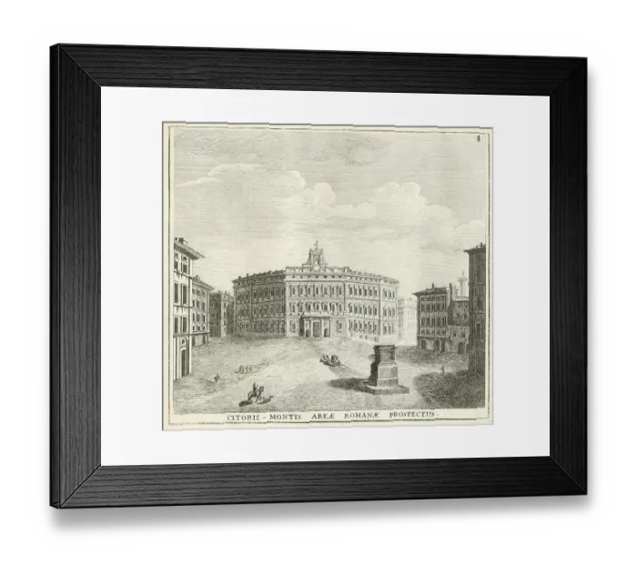Framed Print : Piazza di Monte Citorio, at the corner of Piazza Colonna Framed Print : Piazza di Monte Citorio, at the corner of Piazza Colonna