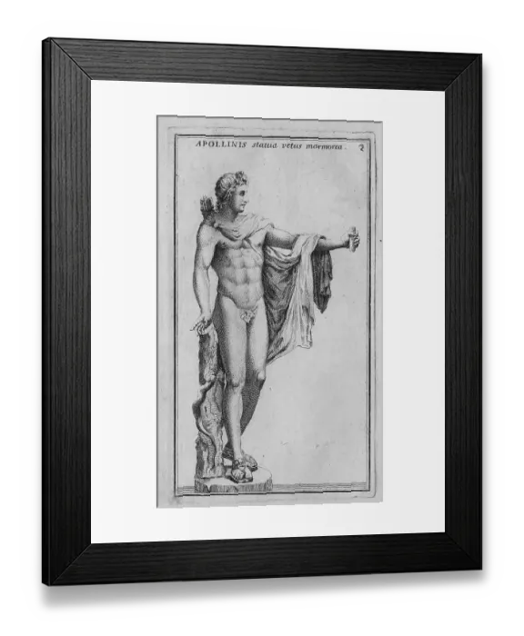 Framed Print : The Roman god Apollo, marble statue from the Museo Clementino