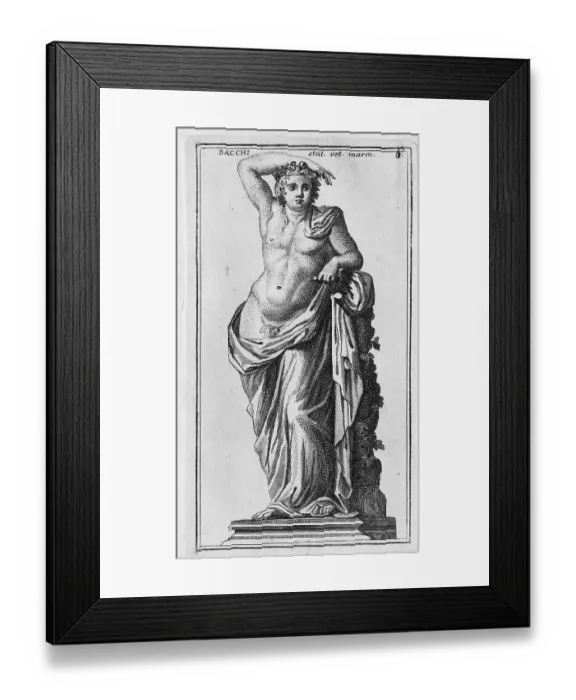 Framed Print : The Roman god Bacchus, marble statue from ancient Rome
